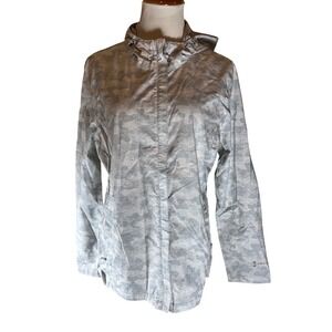 Free Country Womens Size Large Lightweight Hooded‎ Jacket Camo Print Full Zip